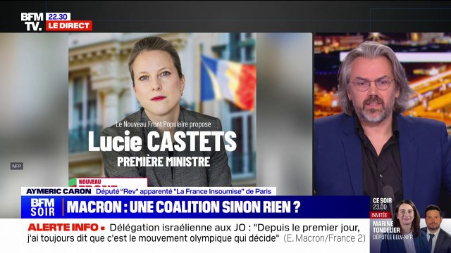 Lucie Castets choisie par le NFP: Ce soir, on a assisté à un déni de démocratie à nouveau de la part d'Emmanuel Macron, affirme Aymeric Caron (LFI-NFP)