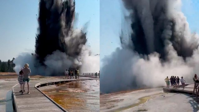 Explosión en el Parque Nacional de Yellowstone en Estados Unidos desata la locura de turistas