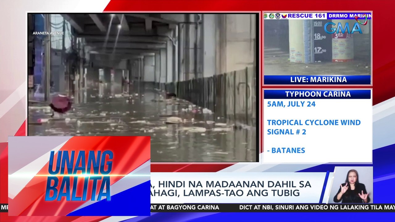 Ilang kalsada, hindi na madaanan dahil sa baha; ilang bahagi, lampas-tao ang tubig | Unang Balita