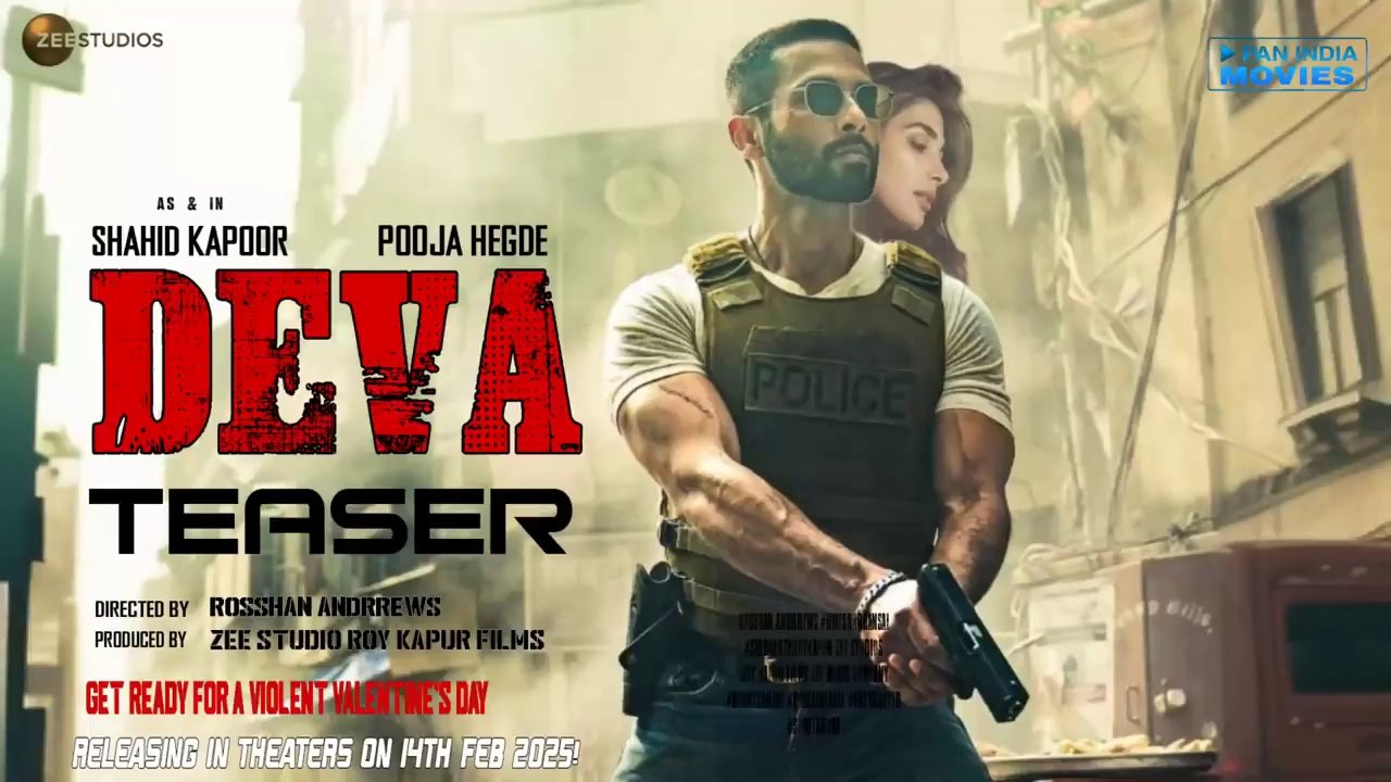 DEVA - TEASER - Shahid Kapoor - Pooja Hegde - ZEE Studio- Releasing in cinemas 14th feb 2025 YRF