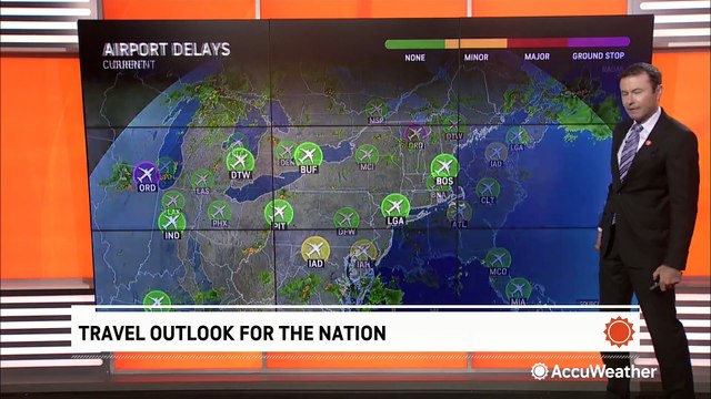 Thunderstorms likely to cause travel delays in the eastern US this Wednesday