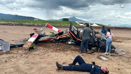 Cuatro personas heridas dejó el desplome de un helicóptero en Atoyac