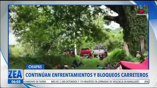 Continúan los enfrentamientos y bloqueos carreteros en Chiapas