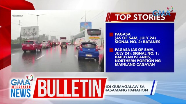 Mga sasakytan sa NLEX, halos hindi gumagalaw sa bahagi ng Valenzuela dahil sa masamang panahon | GMA Integrated News Bulletin