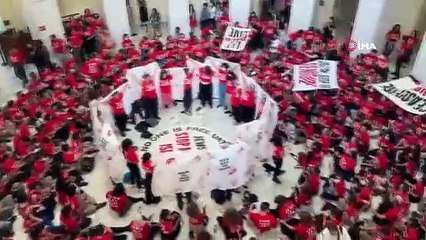 Savaş karşıtı Yahudiler ABD Kongresi’ni bastı! Göstericiler gözaltına alındı