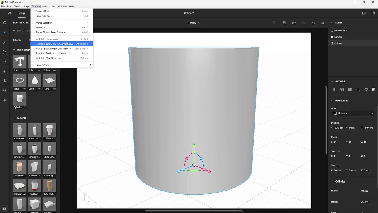 Adobe Dimension Course Section 32 Keyboard Shortcuts