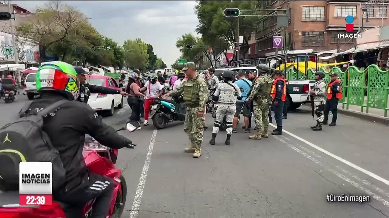 Soldados, guardias nacionales y policías hacen operativo enfocado en motociclistas en CDMX