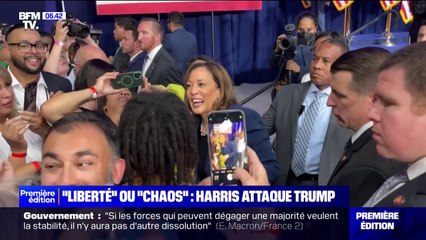 "Elle m'a reboostée": petite salle, proximité avec le public... Kamala Harris a donné son premier meeting de campagne