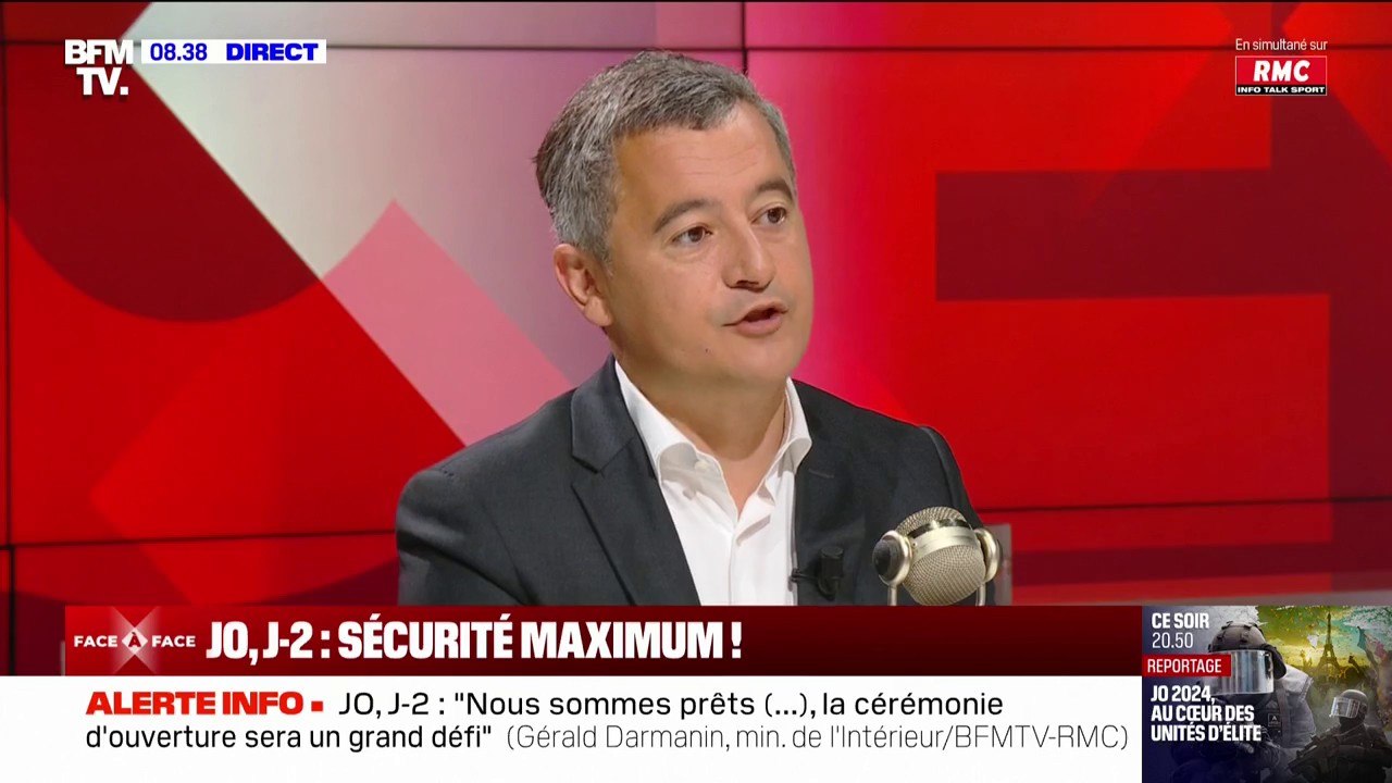 "Nous avons raison de voir la France en grand": Gérald Darmanin répond aux critiques sur la cérémonie d'ouverture des JO