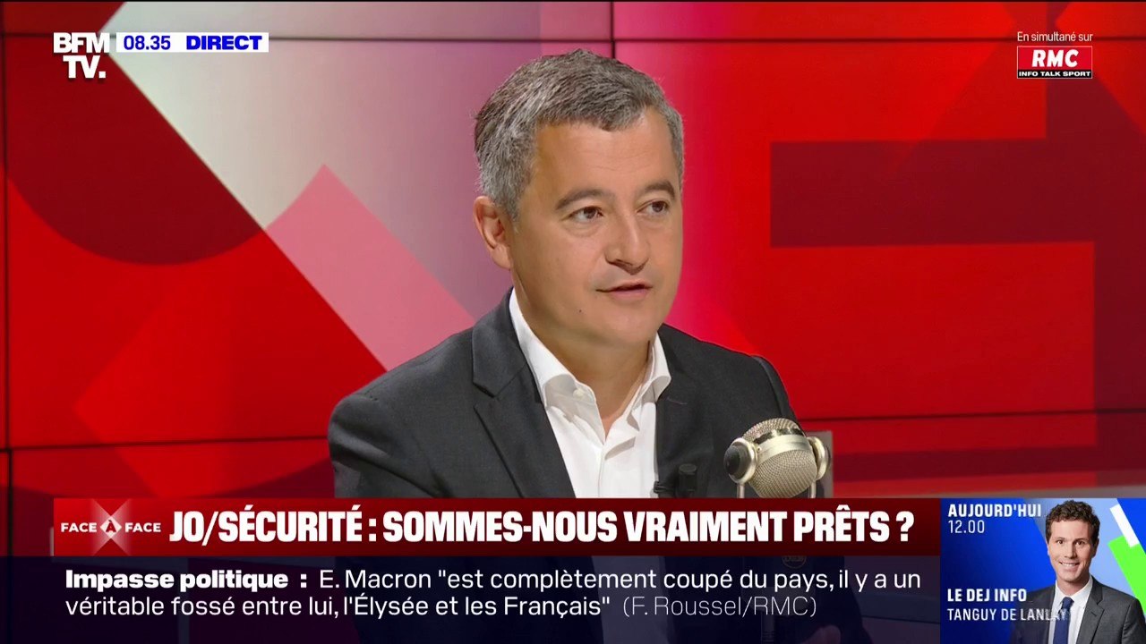 JO 2024: "Nous sommes prêts" assure Gérald Darmanin, à deux jours de la cérémonie d'ouverture