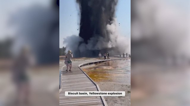 Una explosión en Yellowstone causa el pánico entre los turistas: las imágenes son aterradoras