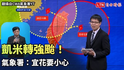 凱米颱風升級為強颱！氣象預警：宜花地區須特別注意⛈️