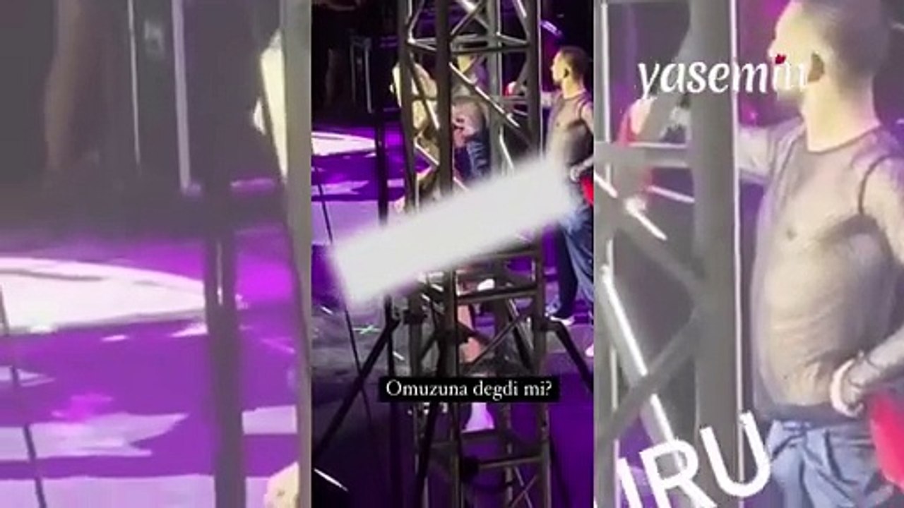 Hadise konserinde panik dolu anlar! Güvenlikleri aşarak sahneye atladı, ünlü şarkıcı darbe aldı