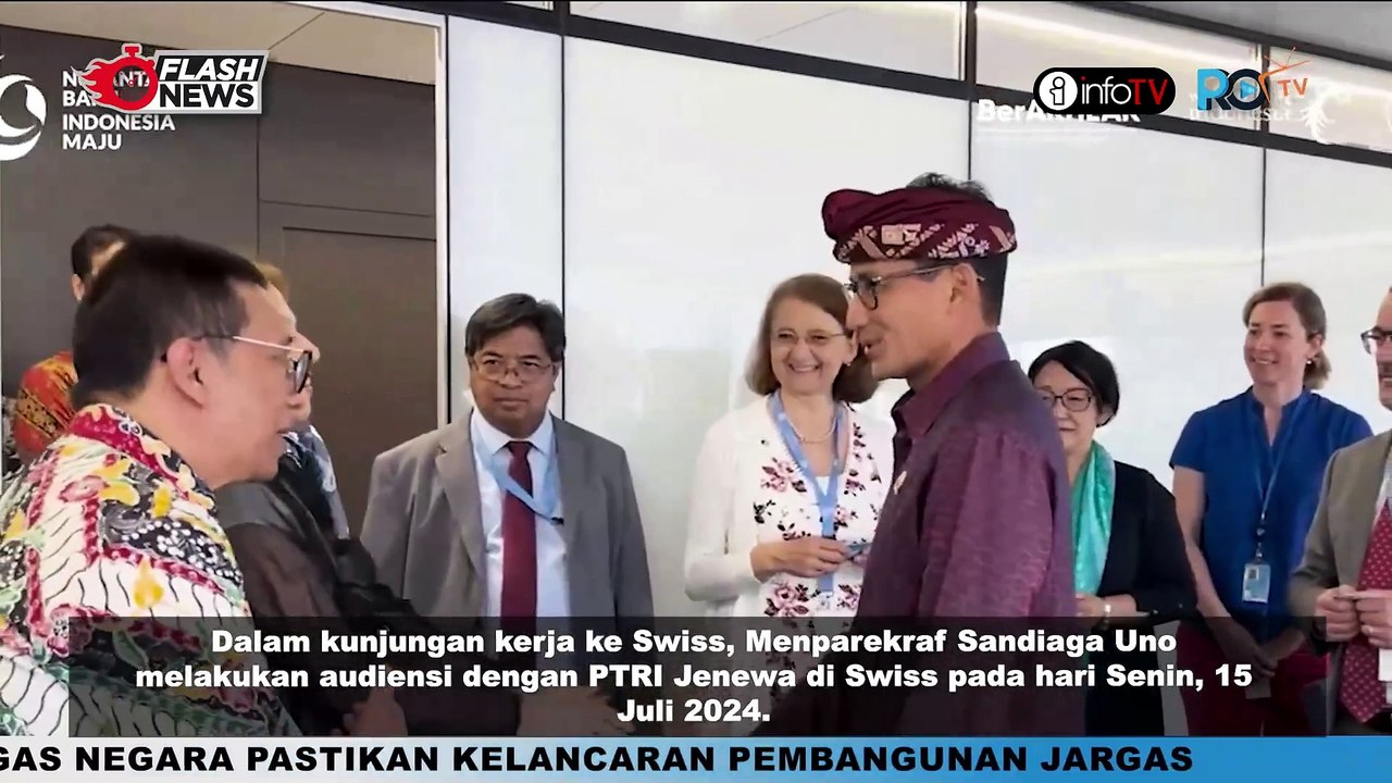 UPAYAKAN EKONOMI DIGITAL MENPAREKRAF SANDIAGA HADIRI AUDIENSI DENGAN PTRI JENEWA