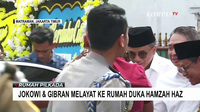 Presiden Jokowi Melayat ke Rumah Duka Hamzah Haz Didampingi Gibran Rakabuming