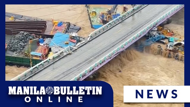 Raging floodwaters swept away barges and damaged a bridge on Marikina River
