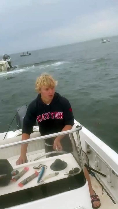 Whale jumps on the boat and crushes it completely