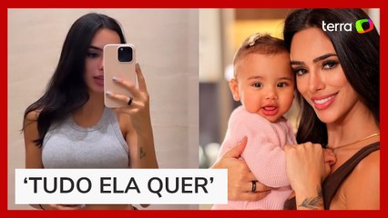 Bruna Biancardi se esconde da filha no banheiro para tomar sorvete