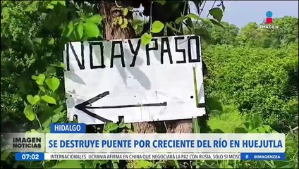 Creciente del río destruye puente en Huejutla, Hidalgo