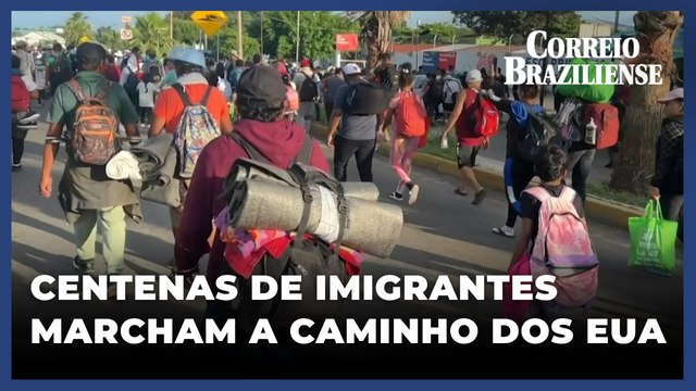 CENTENAS DE IMIGRANTES MARCHAM NO MÉXICO EM BUSCA DE AUTORIZAÇÕES PARA CHEGAR AOS EUA