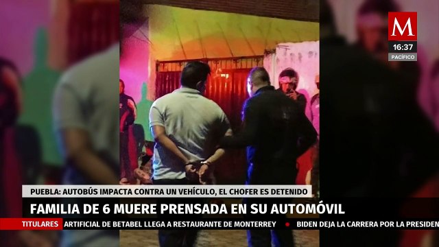 Familia pierde la vida tras impacto de un autobús de personal con su auto en Puebla