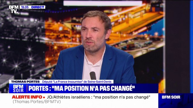 Athlètes israéliens aux JO: Ce que j'ai pointé du doigt, c'est la responsabilité d'un gouvernement , explique Thomas Portes (LFI)