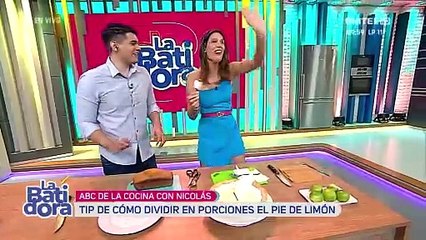 En el sector del Abc, Nicolás enseño un nuevo Tip para dividir un queque en porciones triangulares