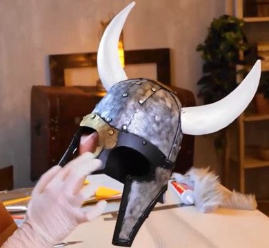 Roar like a Viking! DIY cardboard helmet for playtime adventures!