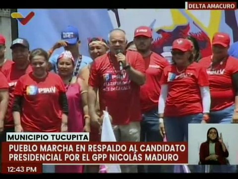 Pueblo del mcpio. Tucupita en Delta Amacuro marcha en respaldo al candidato del GPP Nicolás Maduro