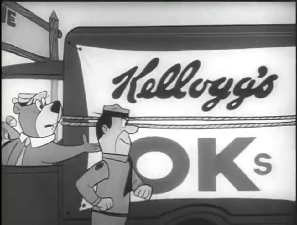 1960s Kellogg's Yogi Bear, Boo Boo and Ranger Smith OKs cereal TV commercial
