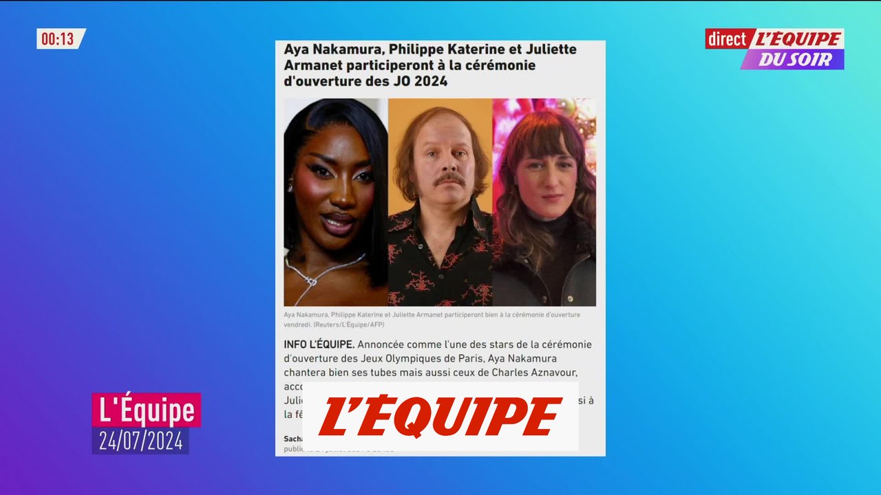 Aya Nakamura, Philippe Katerine et Juliette Armanet à la cérémonie - Tous sports - JO 2024