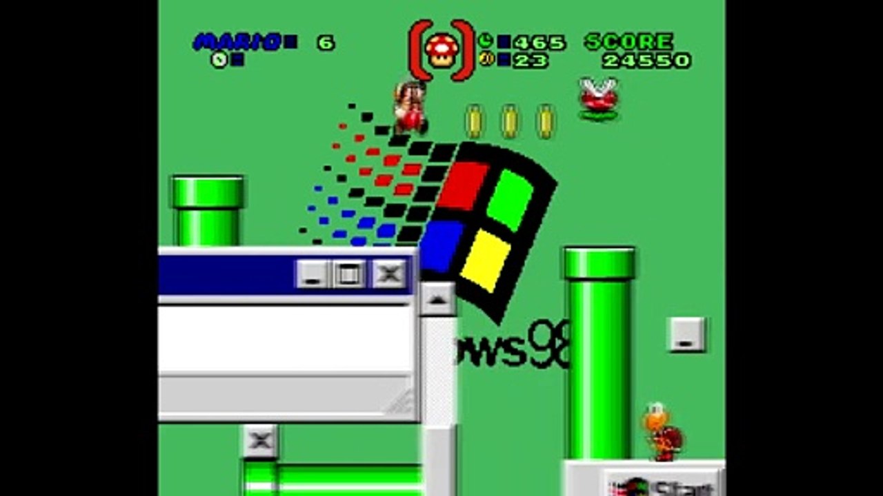 WINDOWS 98 _ Windows Mario World - SMW HACK ROM