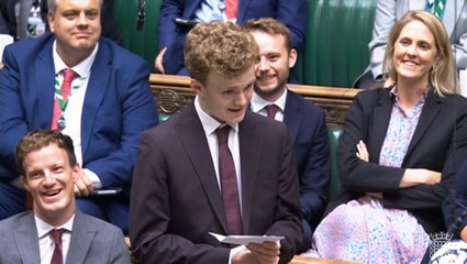 Baby of the House Sam Carling delivers first speech in Parliament aged 22