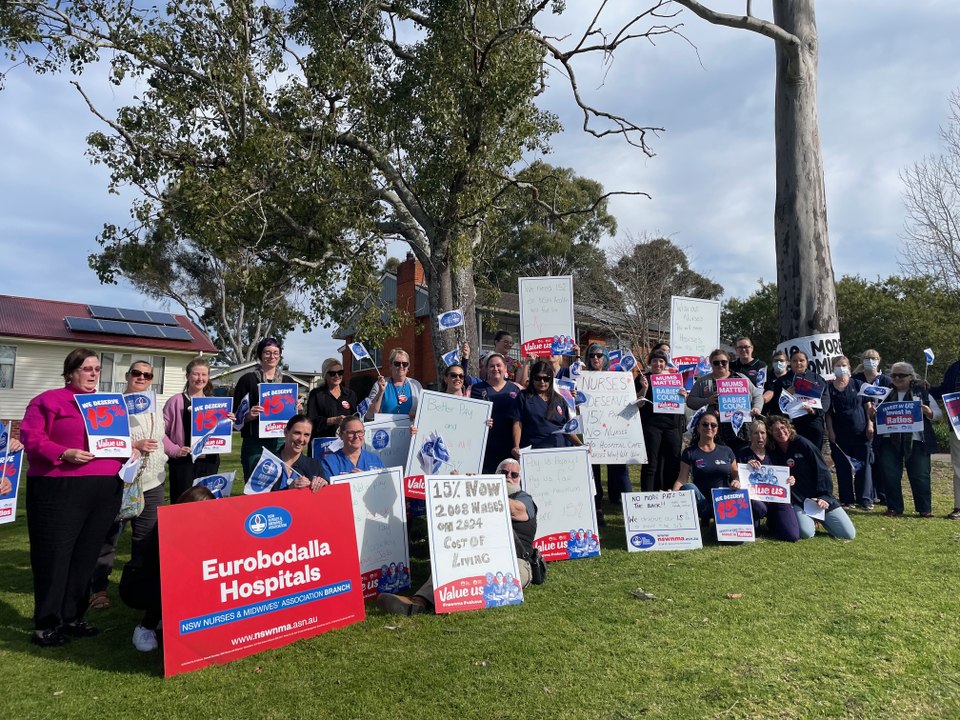 Southern NSW nurses and midwives rally Moruya July 24, 2024