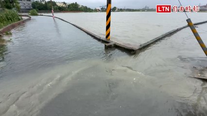凱米颱風引發嚴重淹水，虎尾產業道路水深及膝🚧