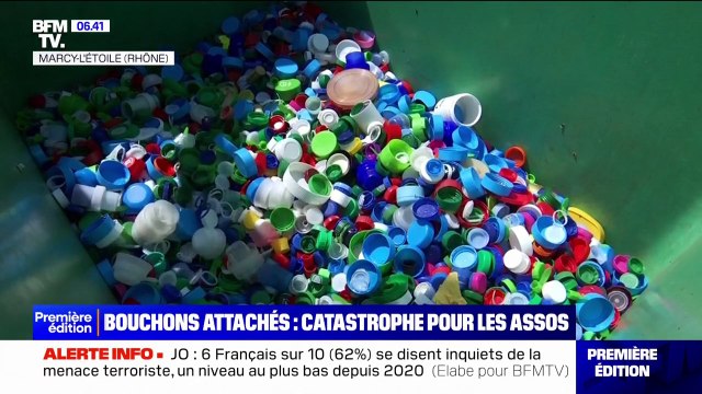 Des associations de collecte de bouchons en plastique inquiètes depuis l'obligation de les attacher aux bouteilles