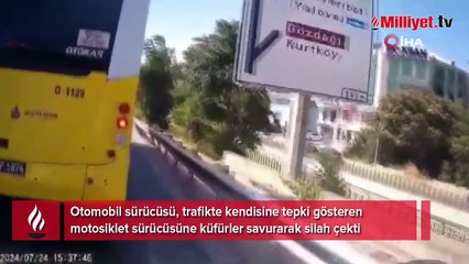 Pendik'te şehir eşkıyaları motosiklet sürücüsüne silah çektiler