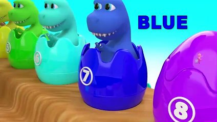 Learning Shapes & Colors with Dinosaur Cartoon Color Surprise Eggs 3D Kids T_High