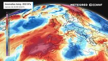 Anomalías de temperatura previstas a 850 hpa para los próximos días.