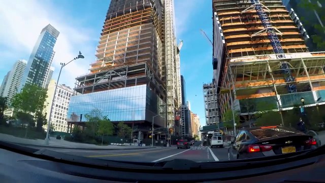 Drive through Midtown Manhattan via Hudson Yards and 34th Street during NYC lockdown