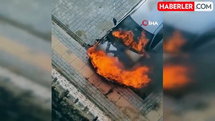 Park halindeki otomobil kundaklandı