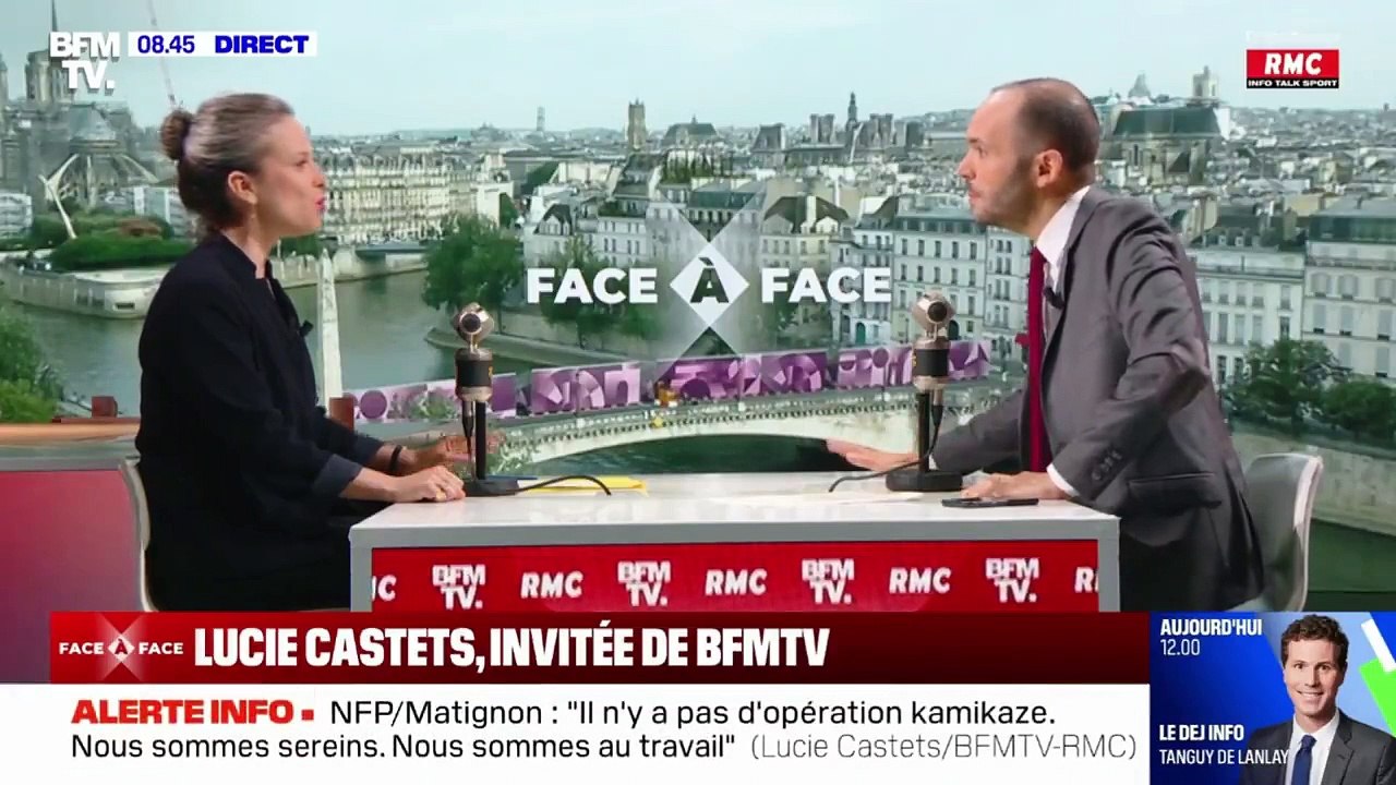 La candidate  du Nouveau Front Populaire pour Matignon, Lucie Castets, patauge (déjà) quand on lui demande de réagir sur Israël et la présence de ces athlètes pour les JO à Paris