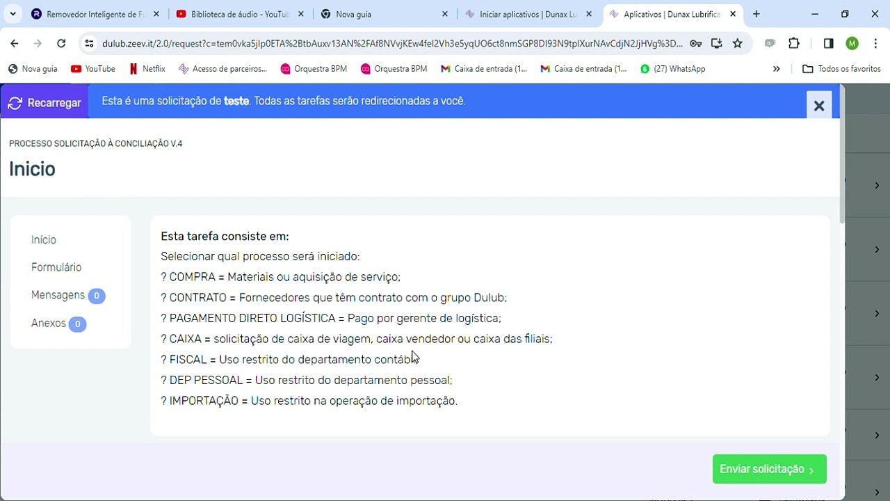 Solicitar pagamento de contratos vídeo 1