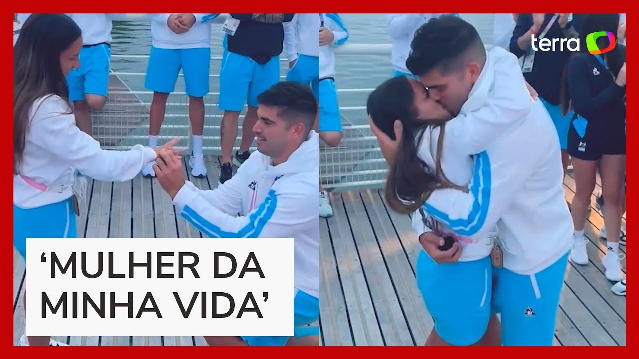 Atleta argentino pede namorada em casamento na Vila Olímpica em Paris