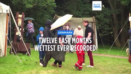 ‘We’ll just put on the yes hat’: Tourists try to stay positive in the face of Denmark’s wet weather