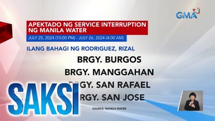 Manila Water, may water service interruption sa ilang lugar sa Metro Manila at Rizal | Saksi
