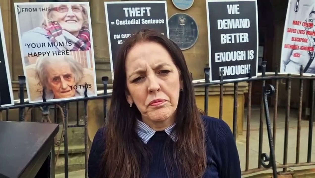 Relatives of Mary Fallon stage protest outside...