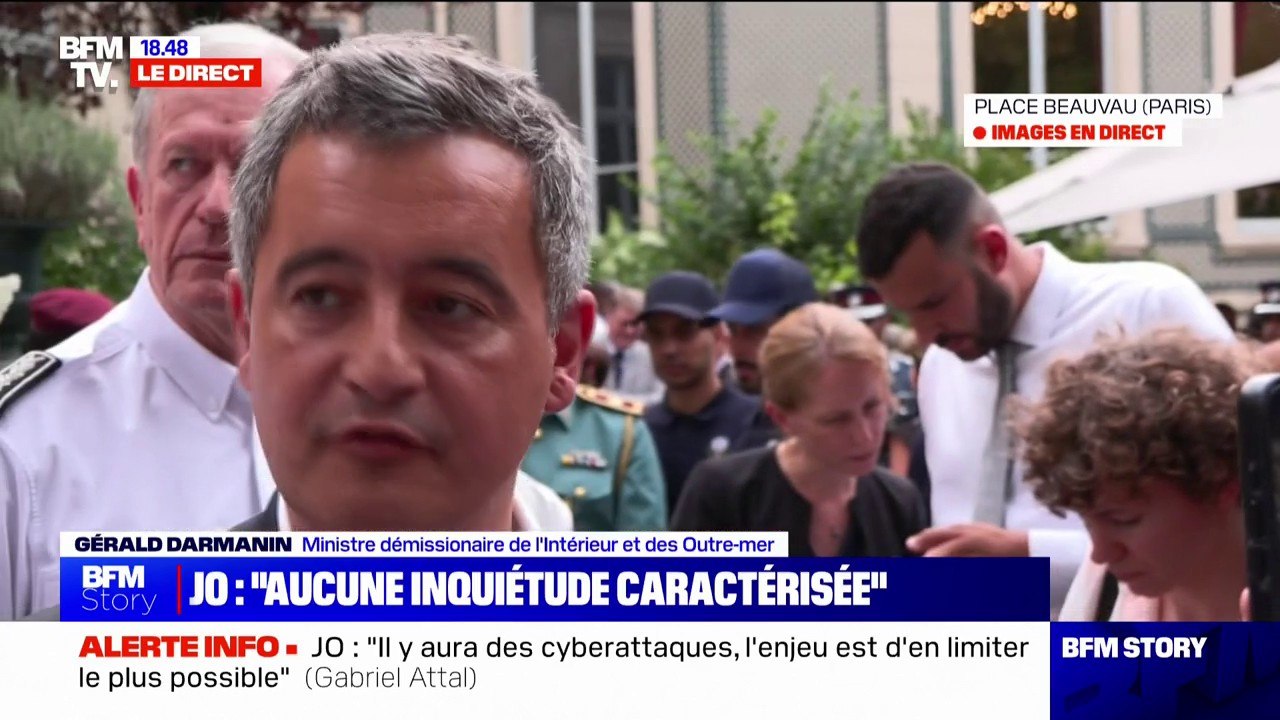 Gérald Darmanin: "Nous n'avons aucune inquiétude caractérisée sur le plan de la cérémonie d'ouverture ou pour les Jeux olympiques"