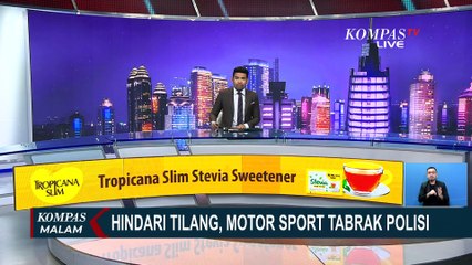 Detik-Detik Pengendara Motor Sport Tabrak Polisi di Berau