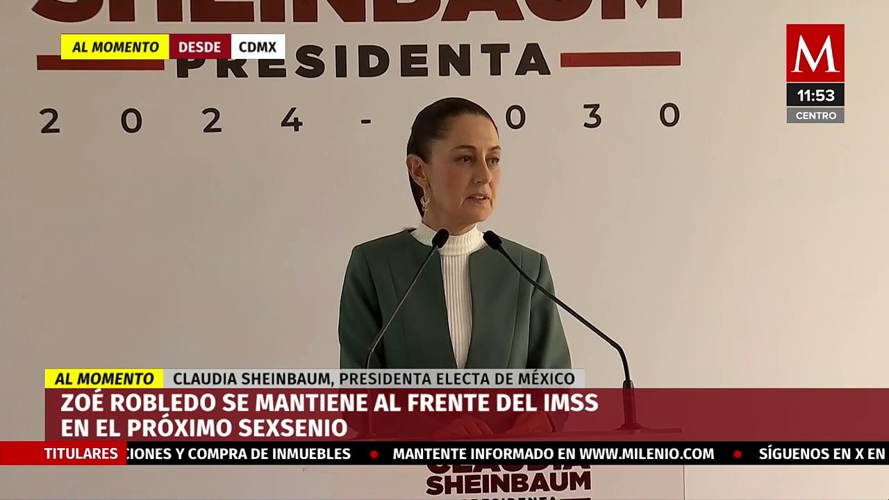 Sheinbaum informa que Zoé Robledo continuará como director del IMSS